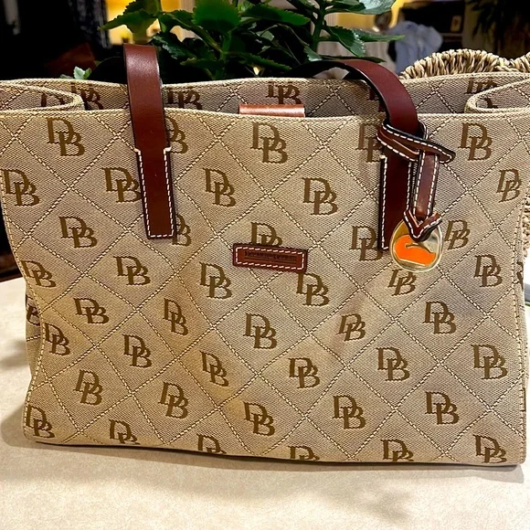 Dooney & Bourke Tan and Brown Tote Bag - Picture 1 of 15